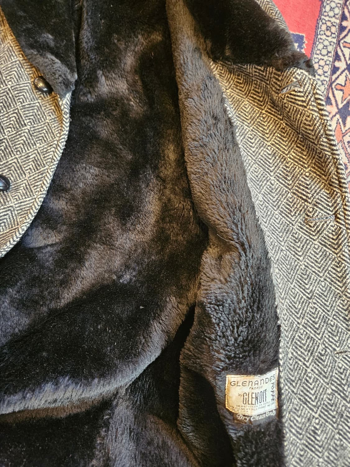 60s 빈티지 트위드 울 코트 상품이미지3