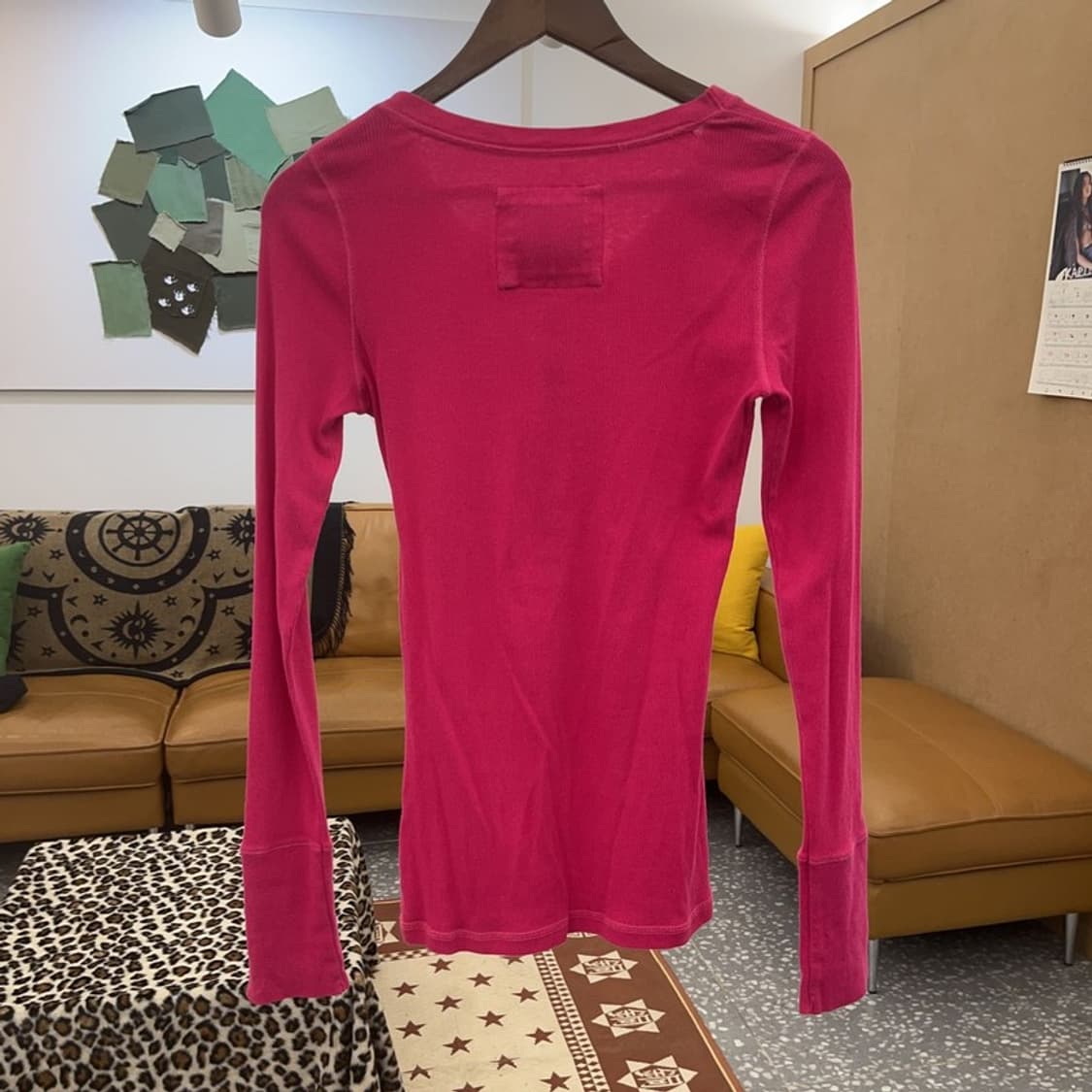 아베크롬비 Y2K 대장급 딱붙핏 핫핑크 긴팔 티 M C09022 상품이미지4