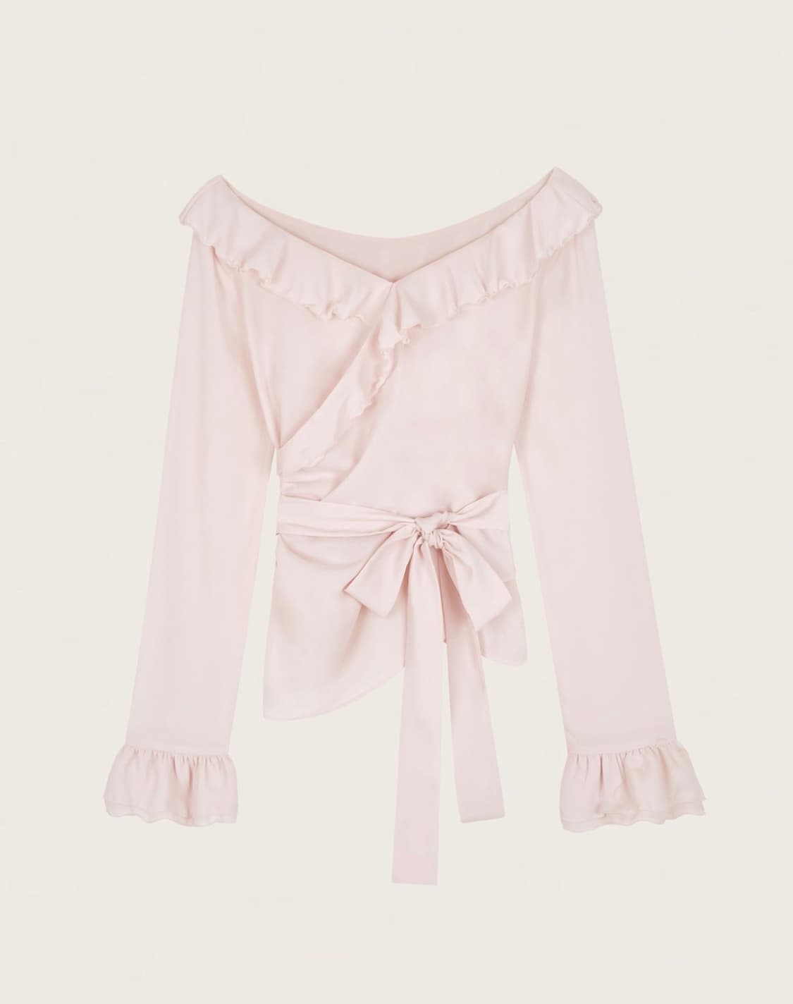 클리시어 Blooming Ruffle Wrap Blouse, Pink 상품이미지1