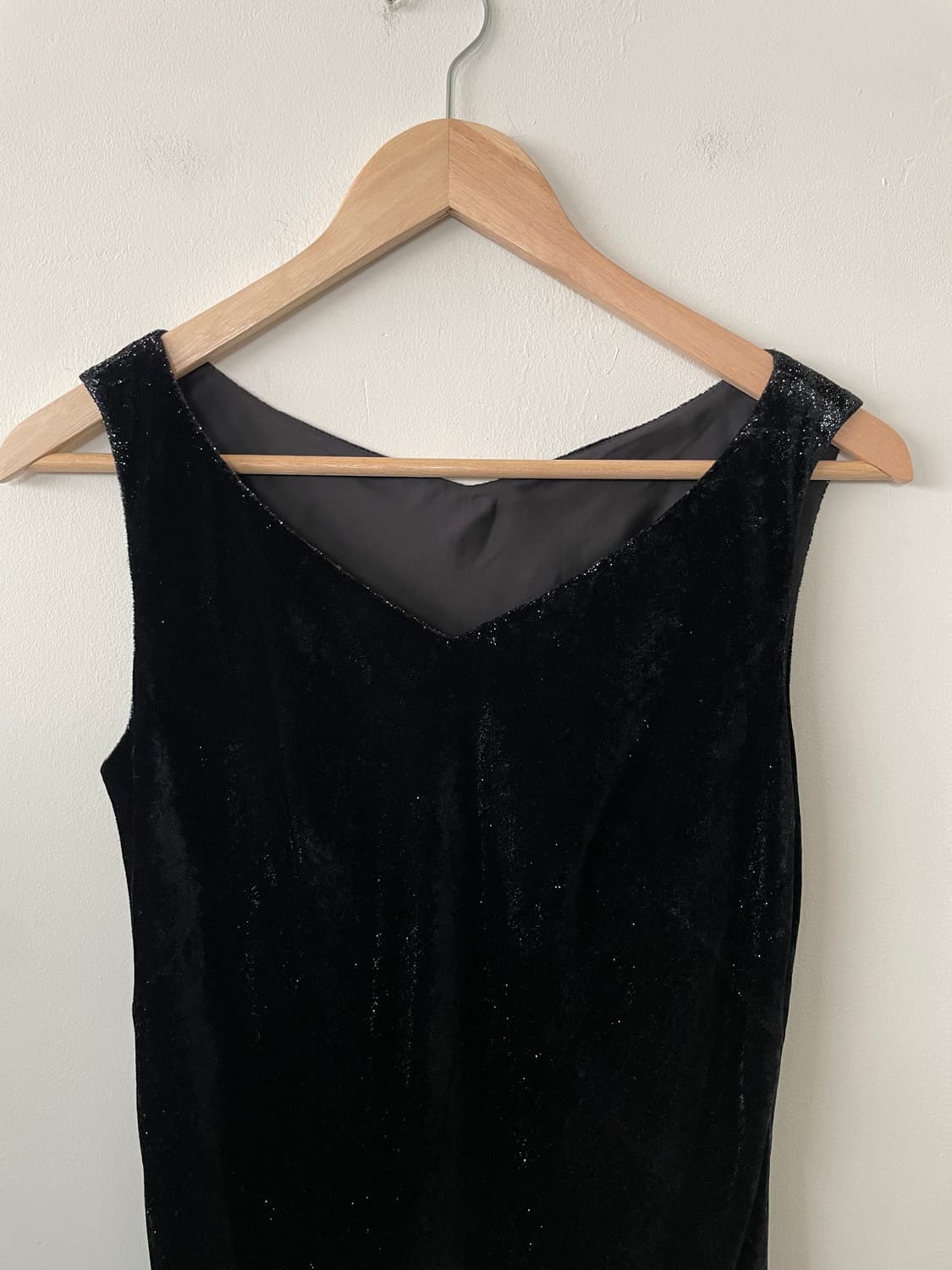 black silver pearl v-neck velvet dress 상품이미지3
