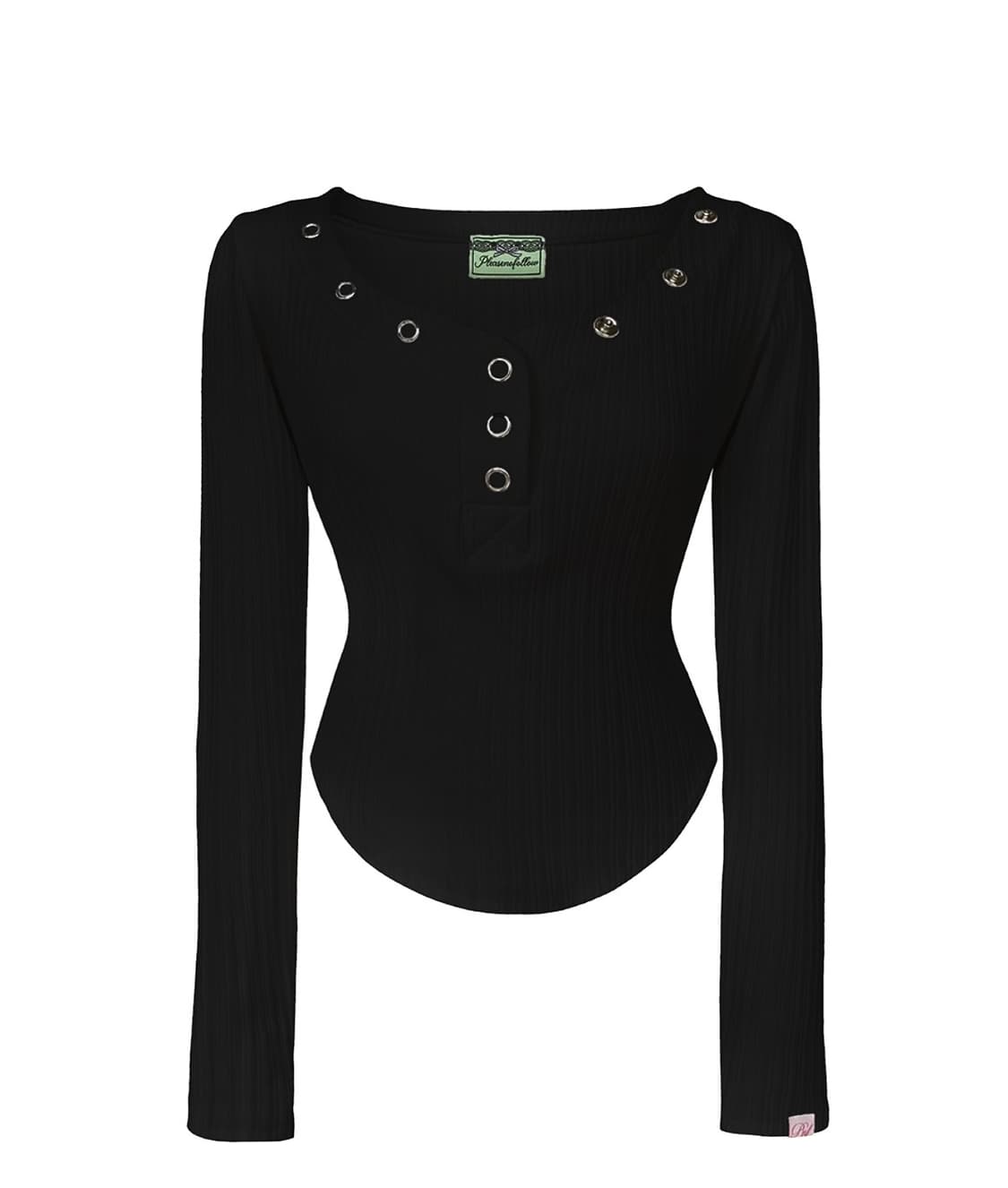 Bunny Snap Button Top (Black) 상품이미지1