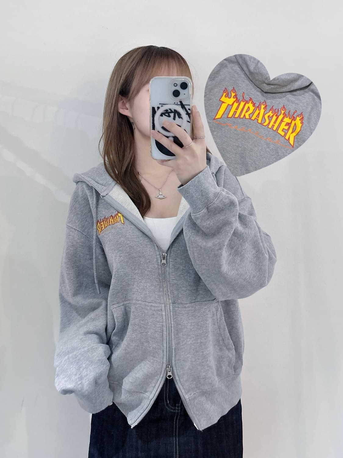 트레셔 그레이 투웨이 후드집업 상품이미지1