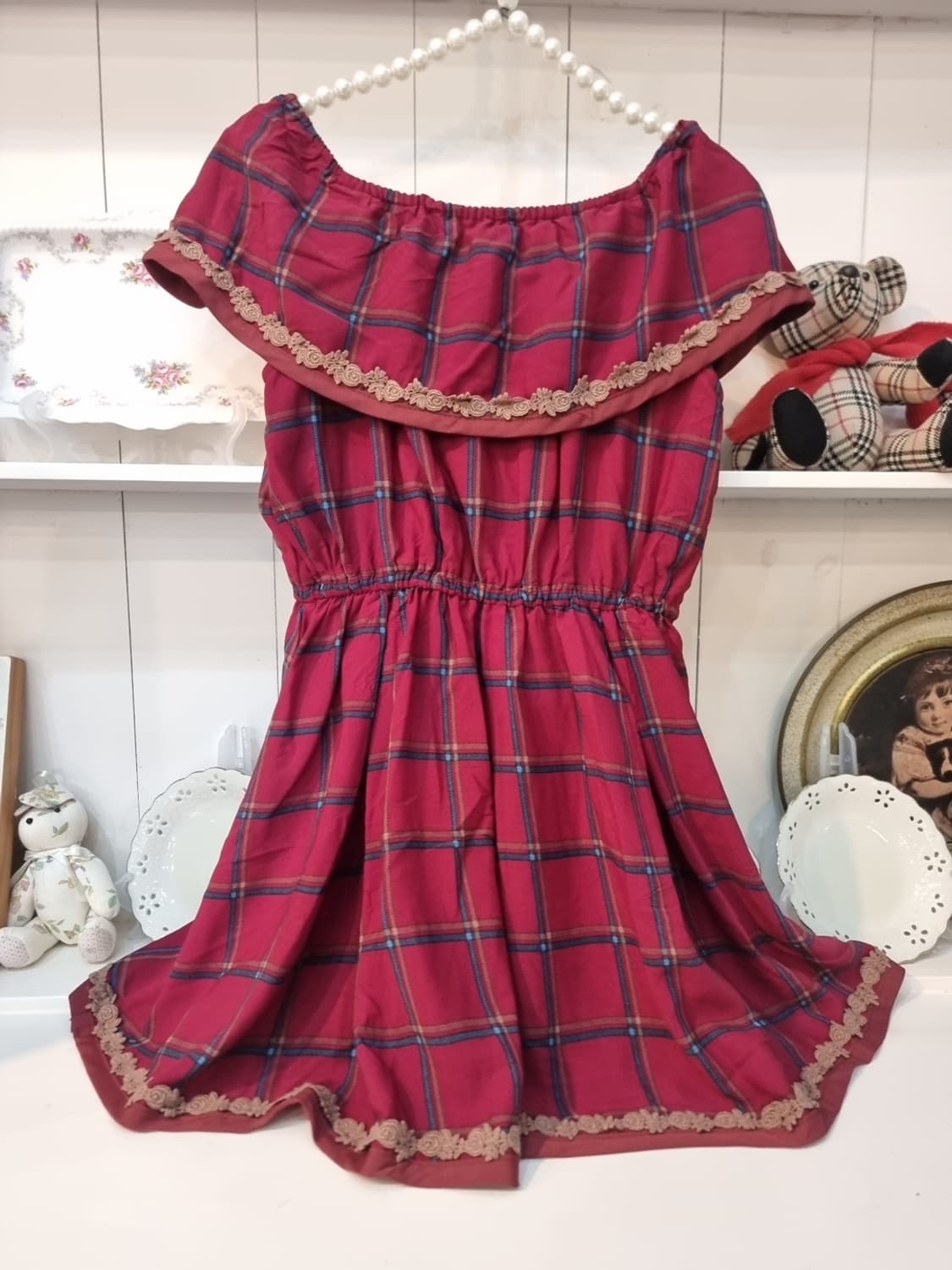 Liz Lisa 클래식 체크 리본 원피스 상품이미지4