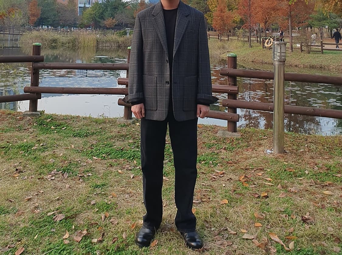 솔리드옴므 체크 셋업 수트 상품이미지7