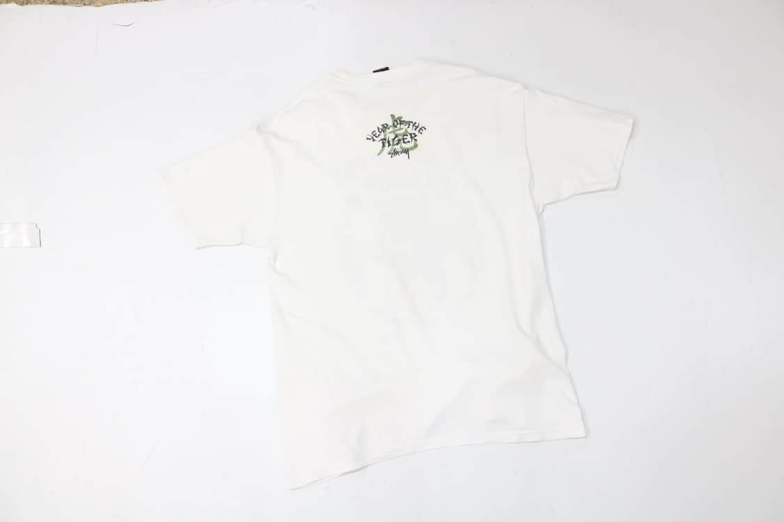 Stussy 스투시 빈티지  타이거 그래픽 화이트 반팔 상품이미지6