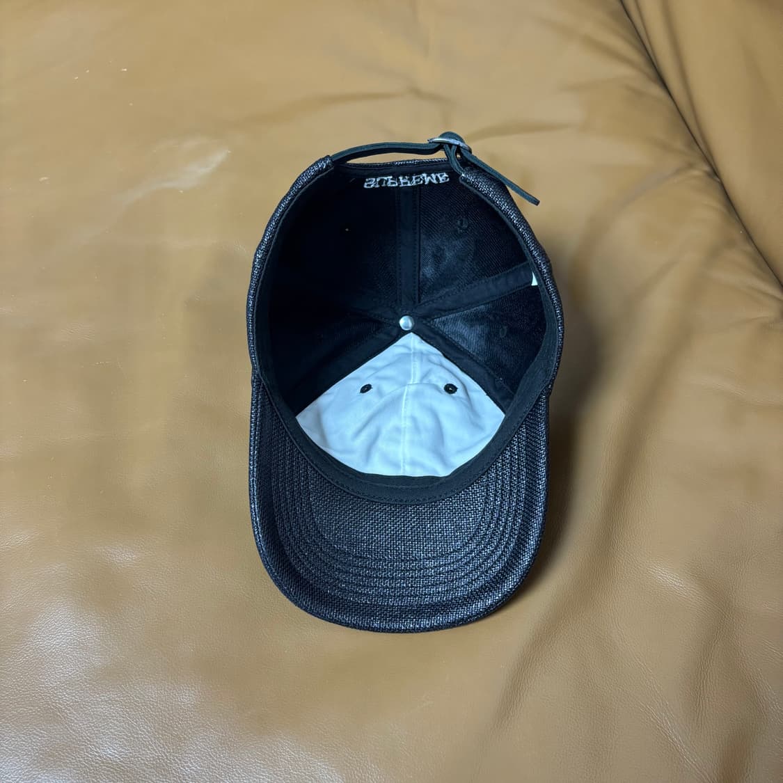 Supreme 슈프림 라피아 블랙 S로고 6패널 볼캡 모자 (Black) 상품이미지6