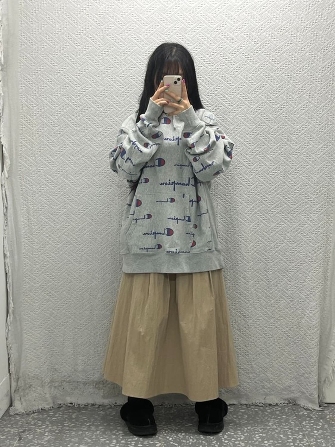 챔피언 올드스쿨 리버스위브 스펠 아웃 기모 후드티 2XL C06570 상품이미지2