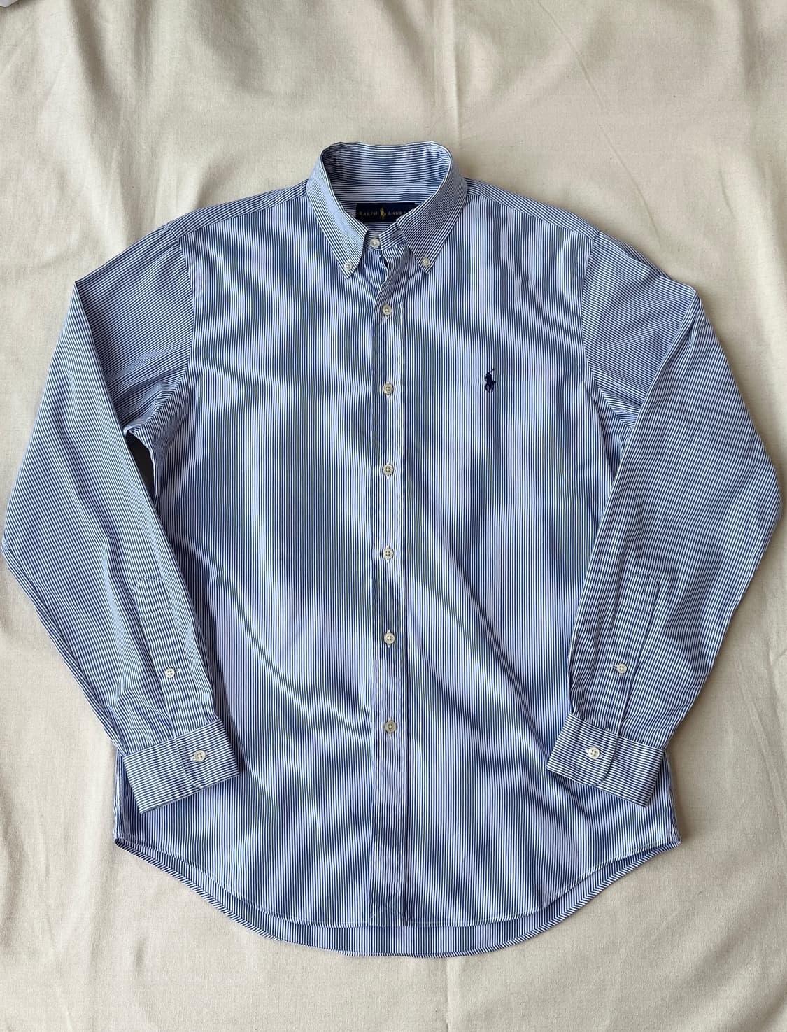 폴로 랄프로렌 블루 스트라이프 포플린 셔츠 클래식핏 M 상품이미지1