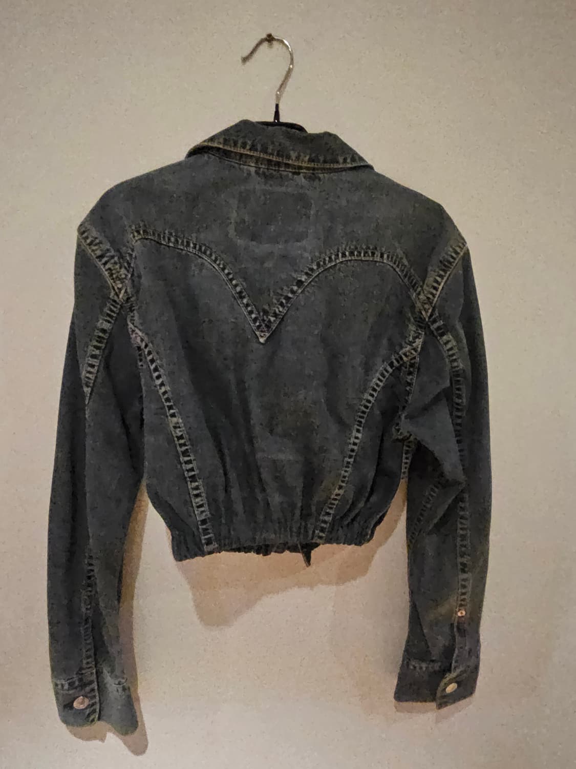 크롭 시보리 데님자켓 상품이미지2