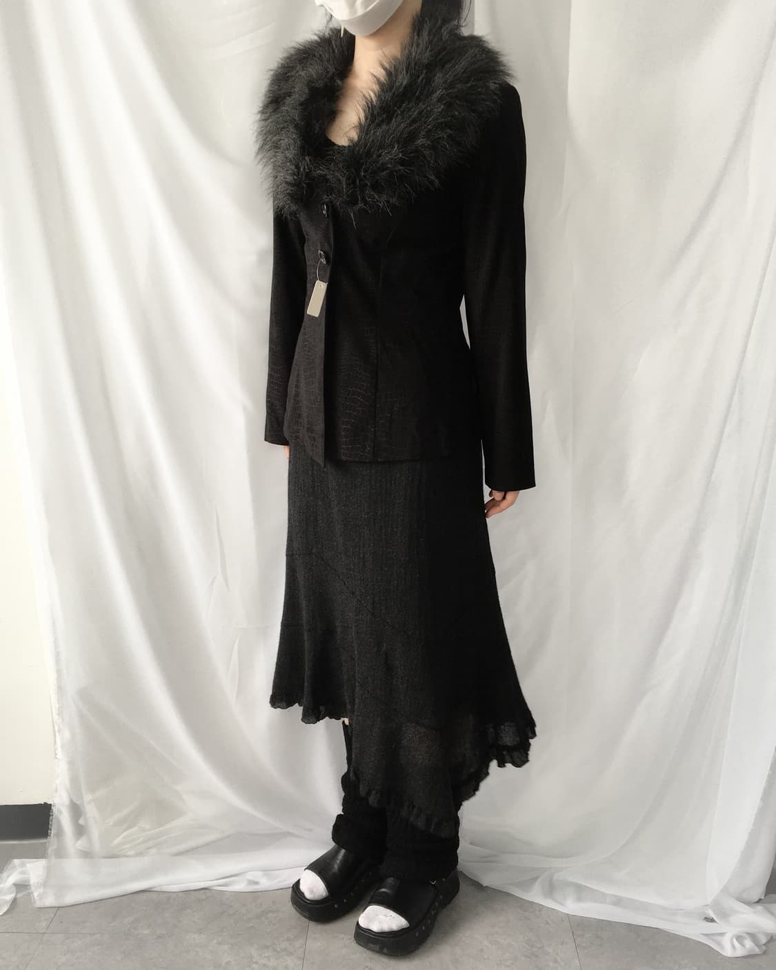 Fur trimming python mood jaacket 상품이미지7