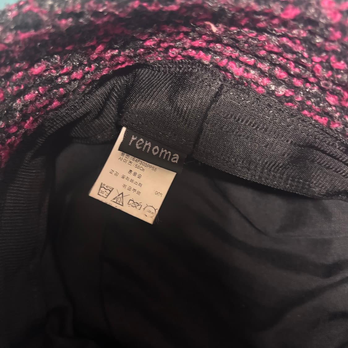 빈티지 모리걸 레노마 핑크컬러믹스 벙거지 모자 상품이미지8