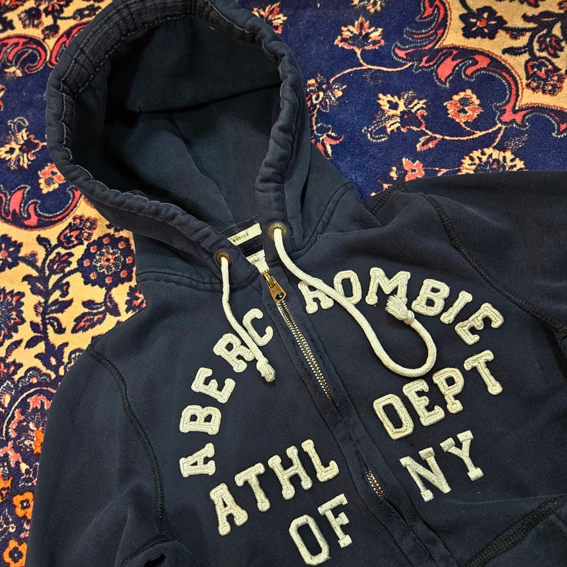 아베크롬비 y2k 빈티지 레터링 기모 후드 집업 M size 상품이미지2