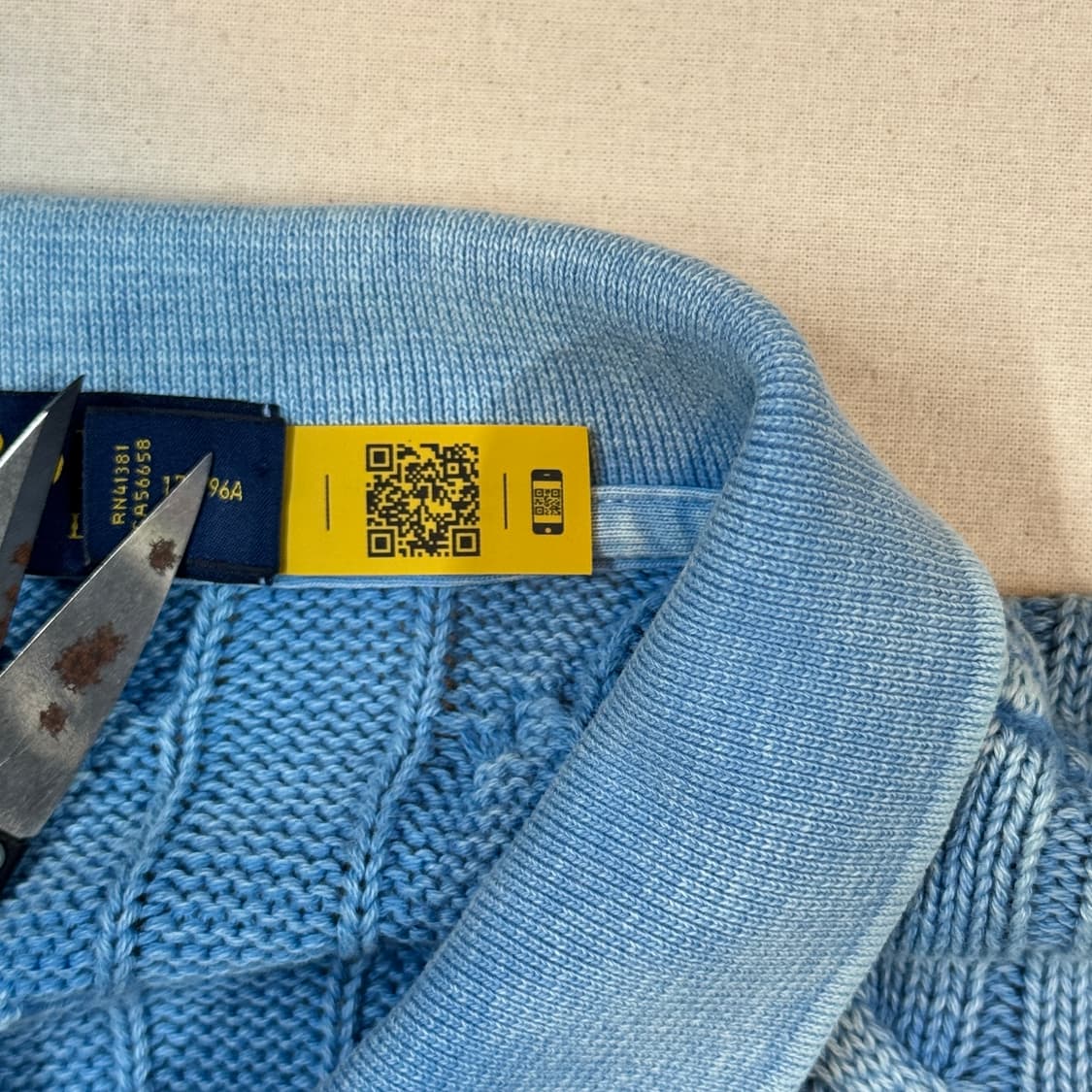 L) 폴로 랄프로렌 가먼트다이 케이블 니트 원피스 하늘색 상품이미지7