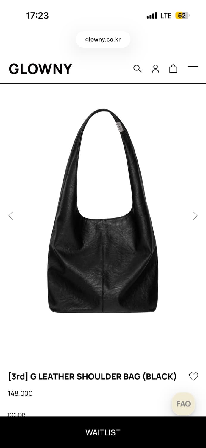 글로니 레더 숄더백 블랙 G LEATHER SHOULDER BAG 상품이미지1