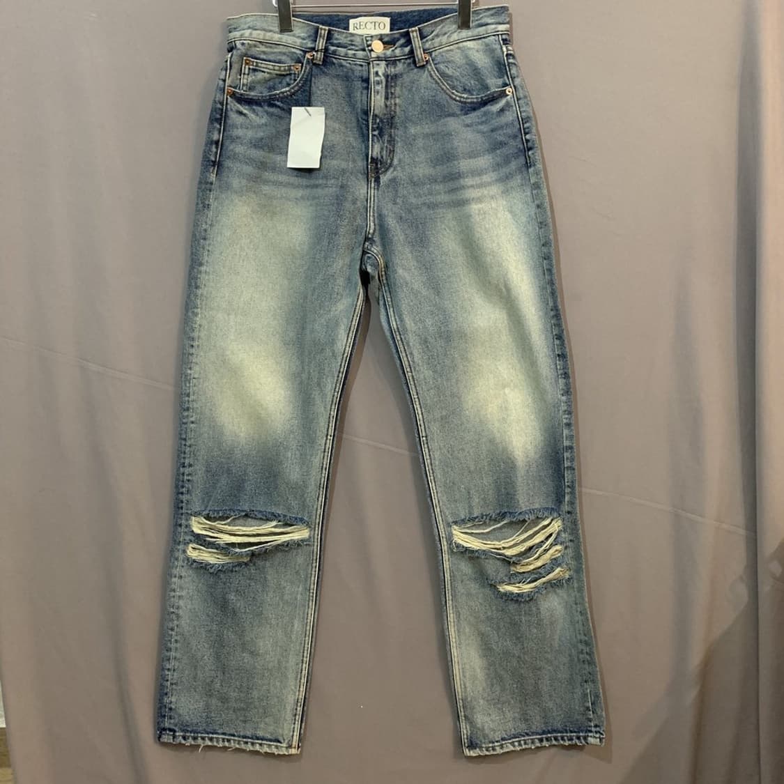새상품 S RECTO 렉토 디스트로이드 루즈핏 데님 청바지 상품이미지2