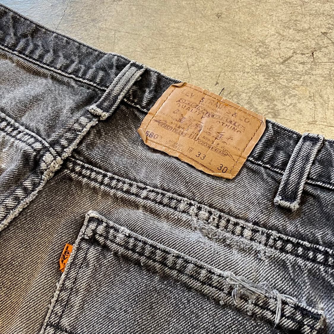 (32.5)90s 리바이스 580 오렌지탭 핸드워크 진 상품이미지3