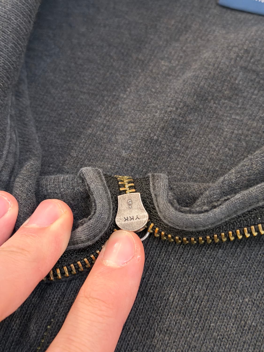 폴로 랄프로렌 와플 코튼 니트 집업 져지 차콜 상품이미지2