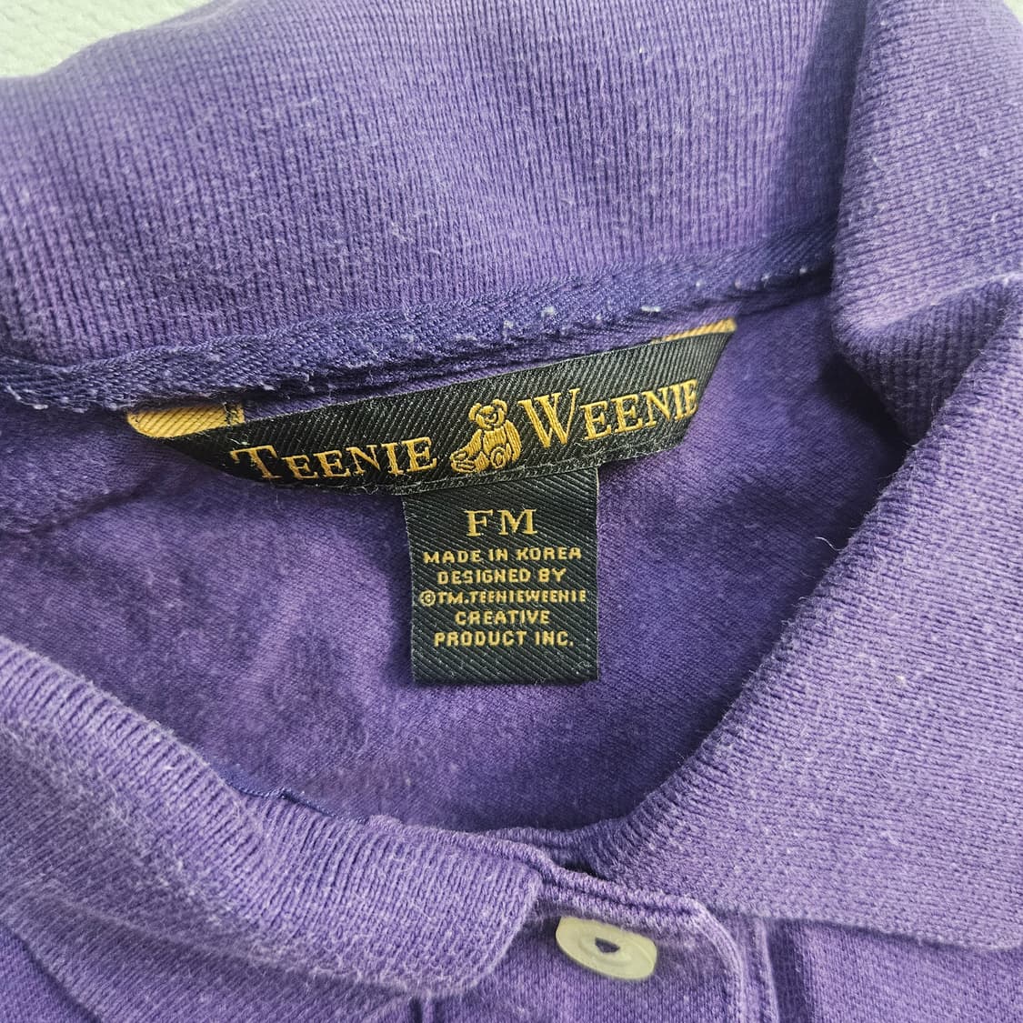 90 티니위니 보라색 곰 자수 카라티 0303Y 상품이미지4