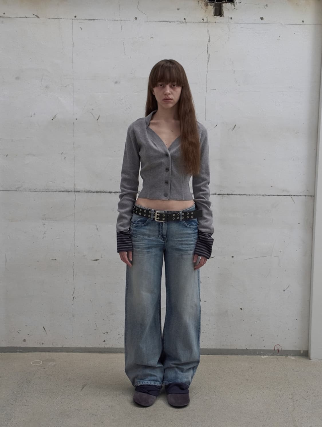 WIDE LEG WASHED DENIM - BLUE (M) 상품이미지1
