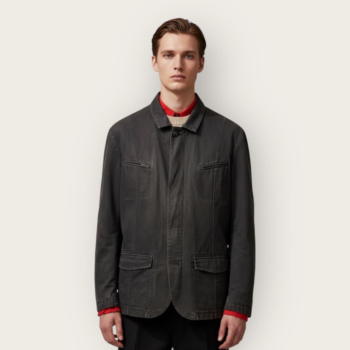 52/ 로로피아나 워싱 패디드 헌팅자켓 상품이미지1