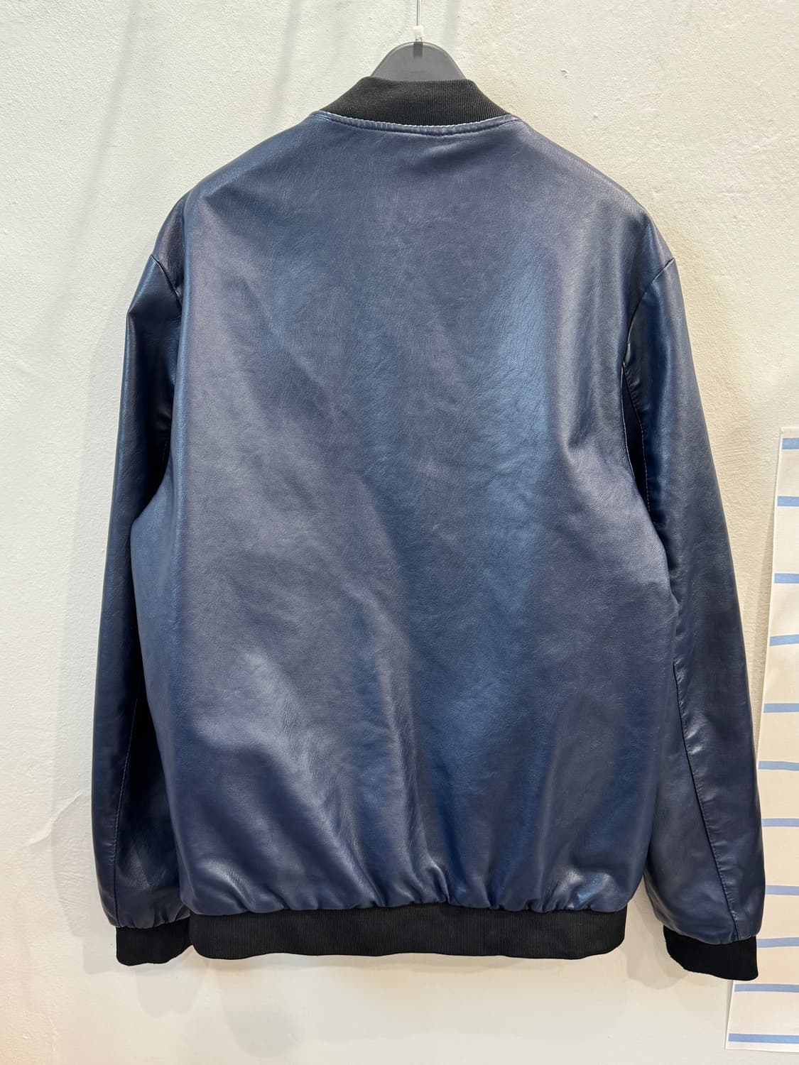 vintage 페이크레더 봄버 상품이미지5