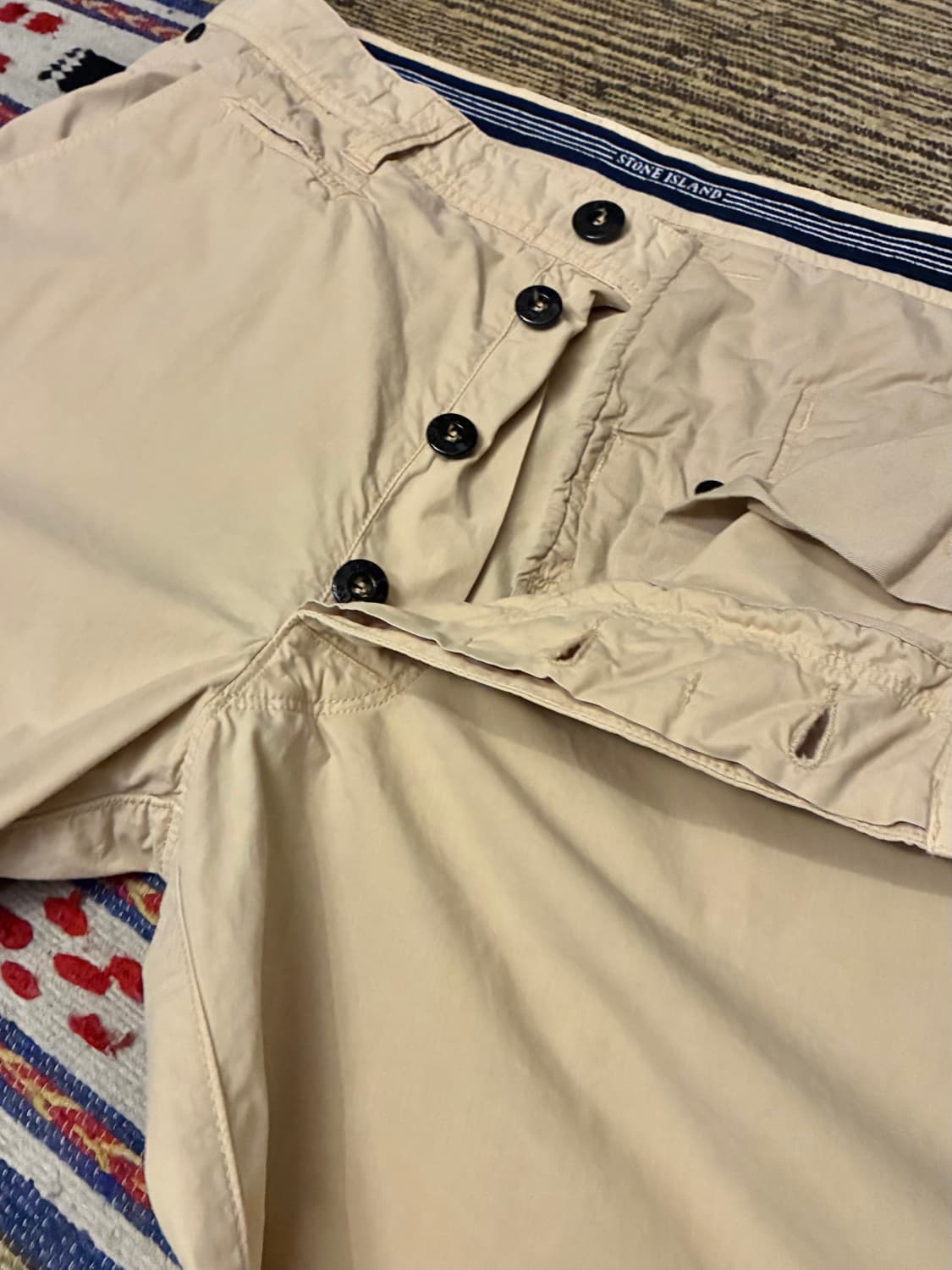 (34)00s 스톤아일랜드 코튼 나일론 와이드 치노팬츠 베이지 상품이미지4