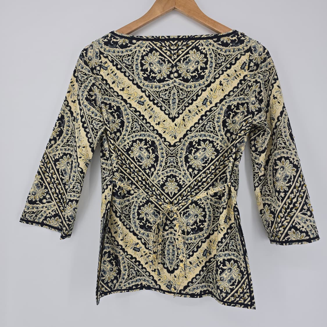 DKNY 패턴 비즈 자수 포인트 코튼 블라우스 상품이미지7