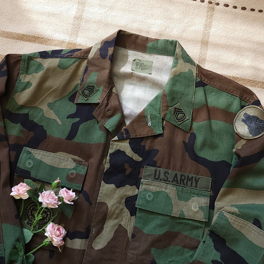 90 년대 미군 오리지널 카모 셔츠자켓 BDU 미디움 레귤러 상품이미지3