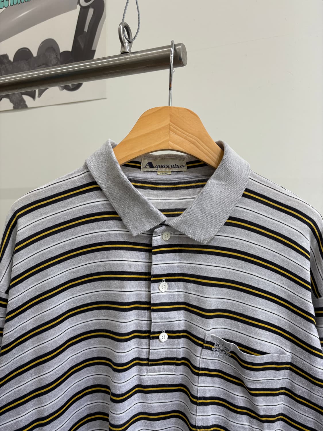 AQUASCUTUM (Made in Japan) 카라반팔티셔츠 상품이미지2