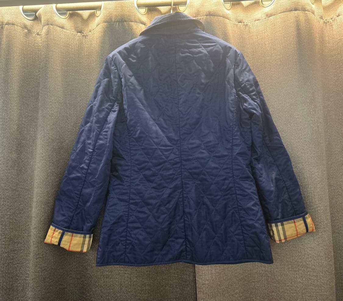 버버리 네이비 퀼팅 자켓 체크 포인트 상품이미지8