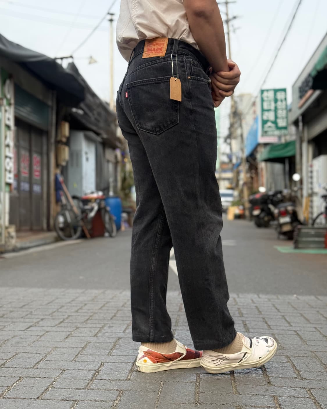 리바이스 550 릴렉스핏 블랙 데님 팬츠 34 상품이미지9