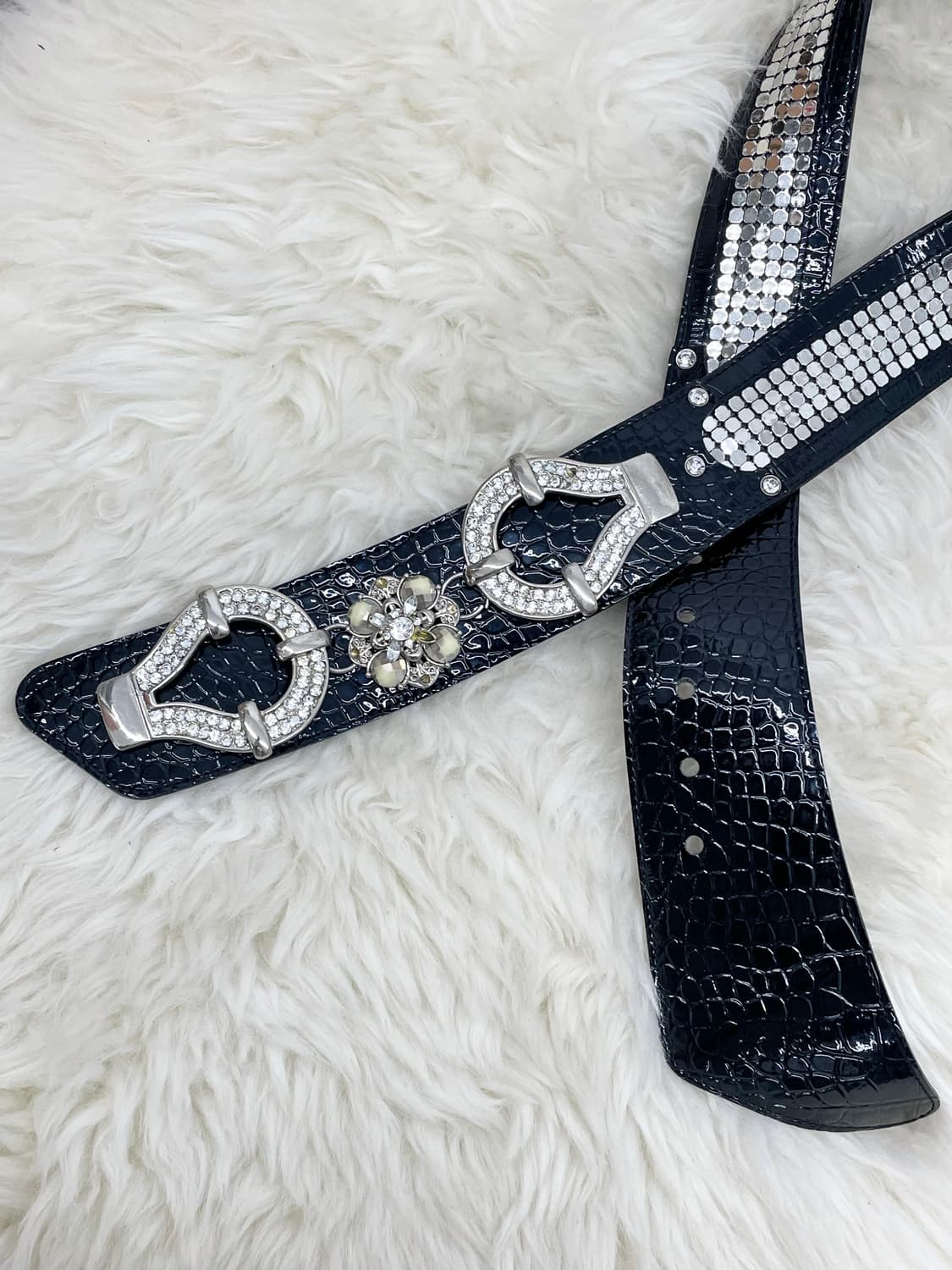 블랙페어리 와이드 큐빅 벨트 상품이미지7