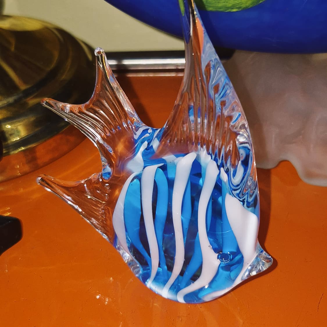 80s 오타루 아트글라스 엔젤피쉬 오브제 상품이미지5