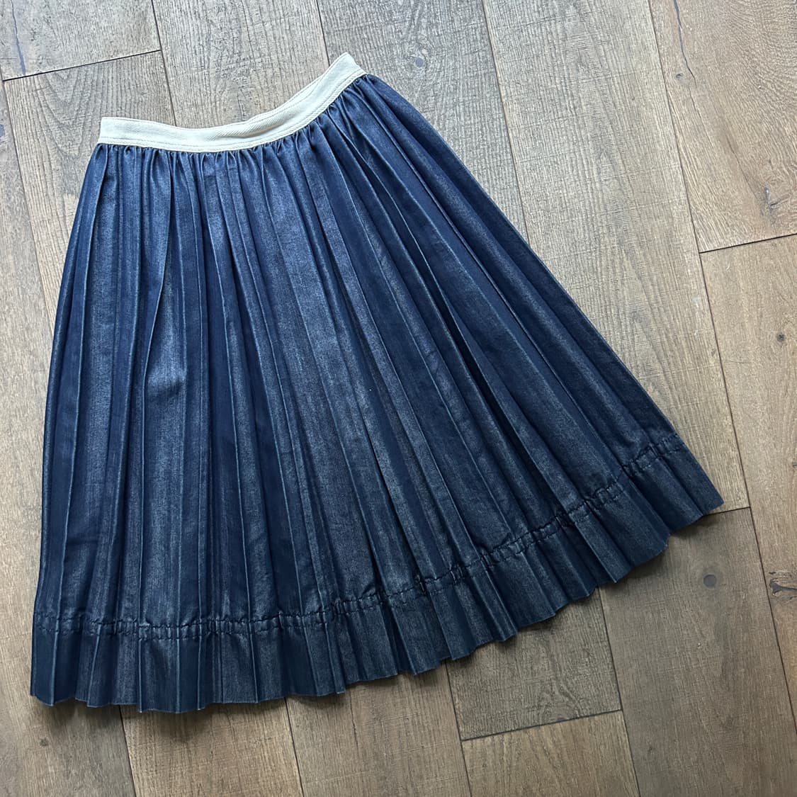 Stitch Pleats Denim Skirt 상품이미지5