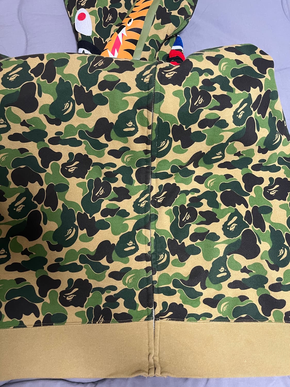 베이프 ABC 카모 샤크 후드집업 그린 양면 지퍼 희귀제품 상품이미지4