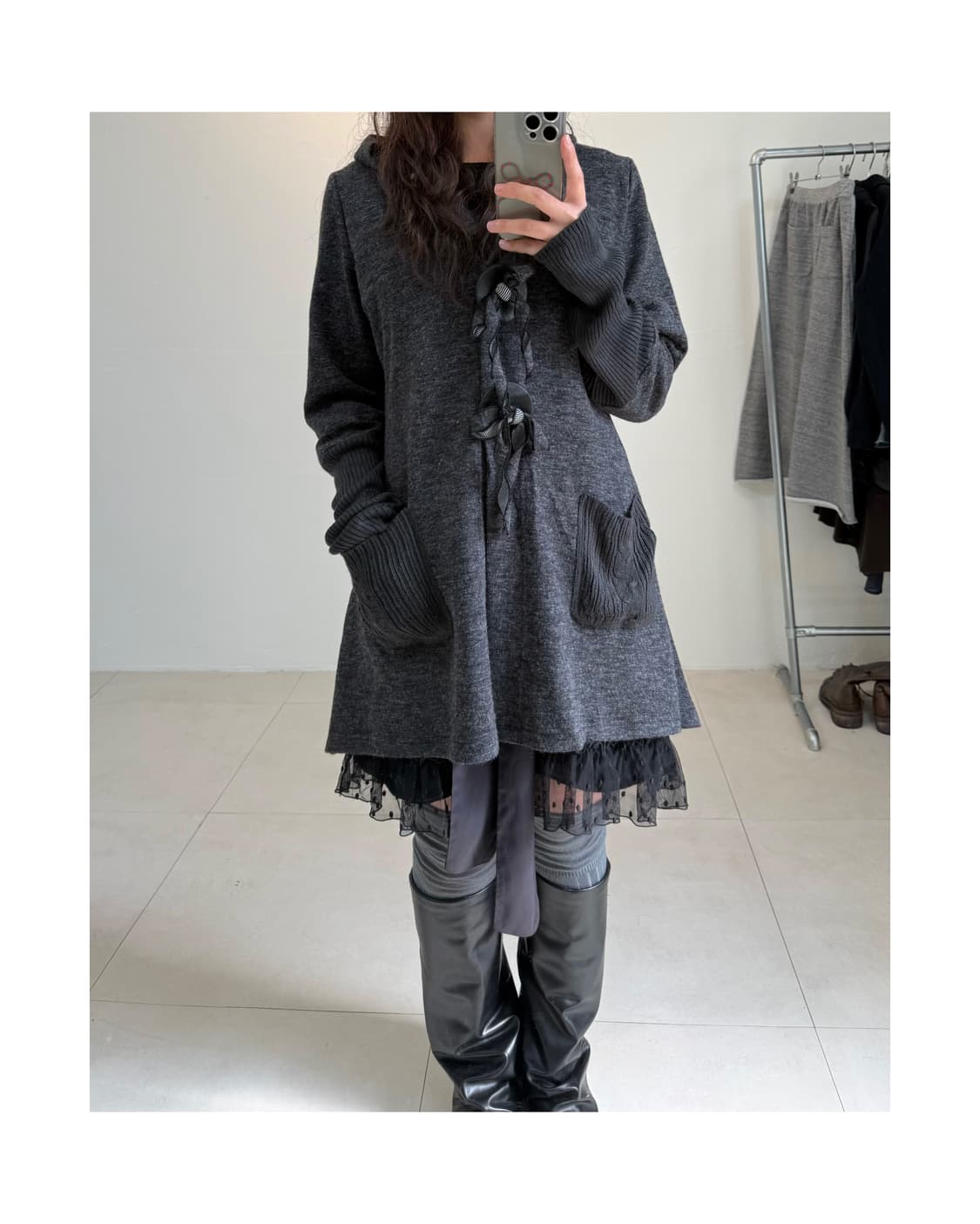 빈티지 빅버튼 가디건 상품이미지2