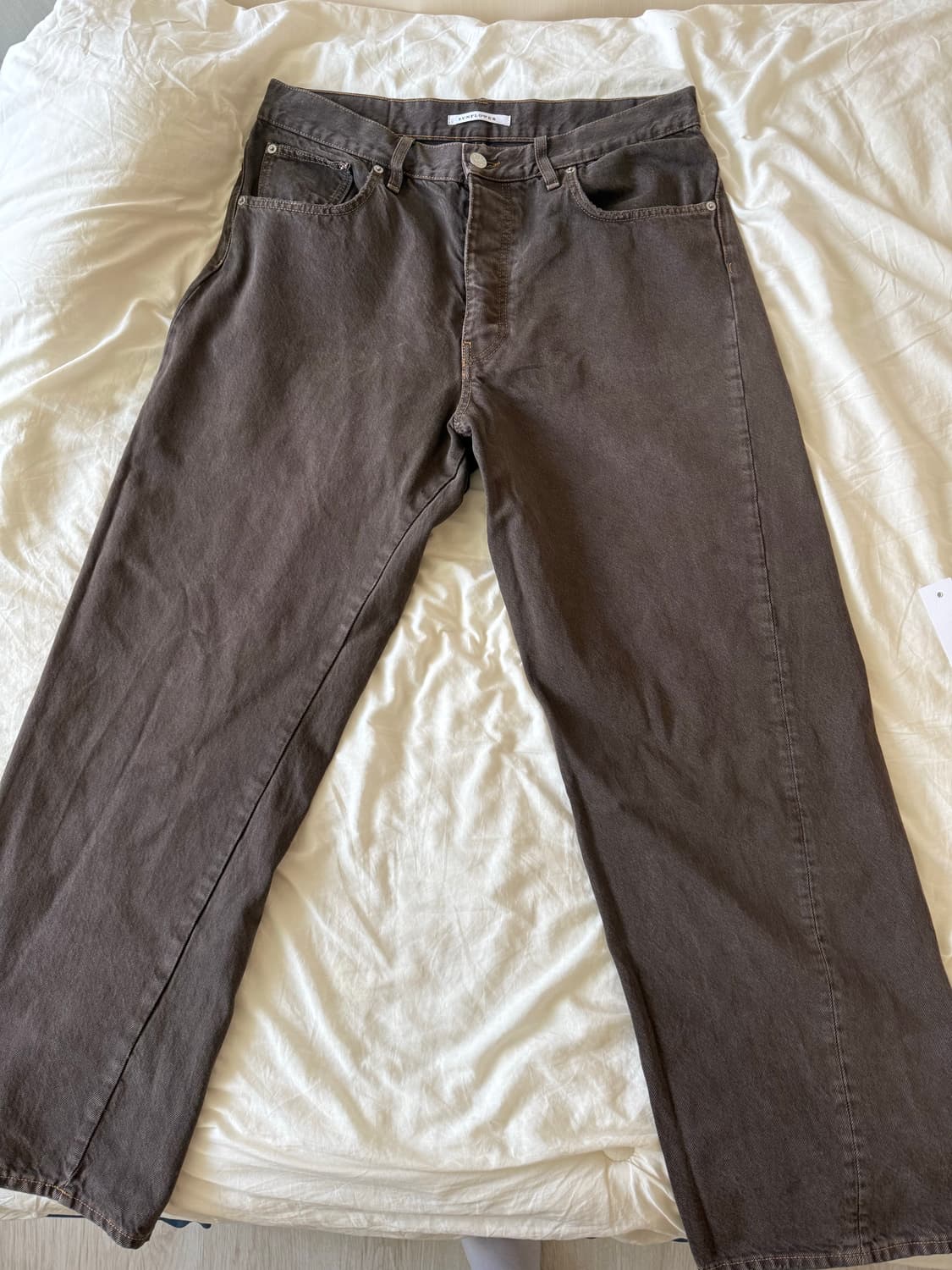 선플라워 와이드 트위스트 데님 빈티지 브라운 32/32 상품이미지3