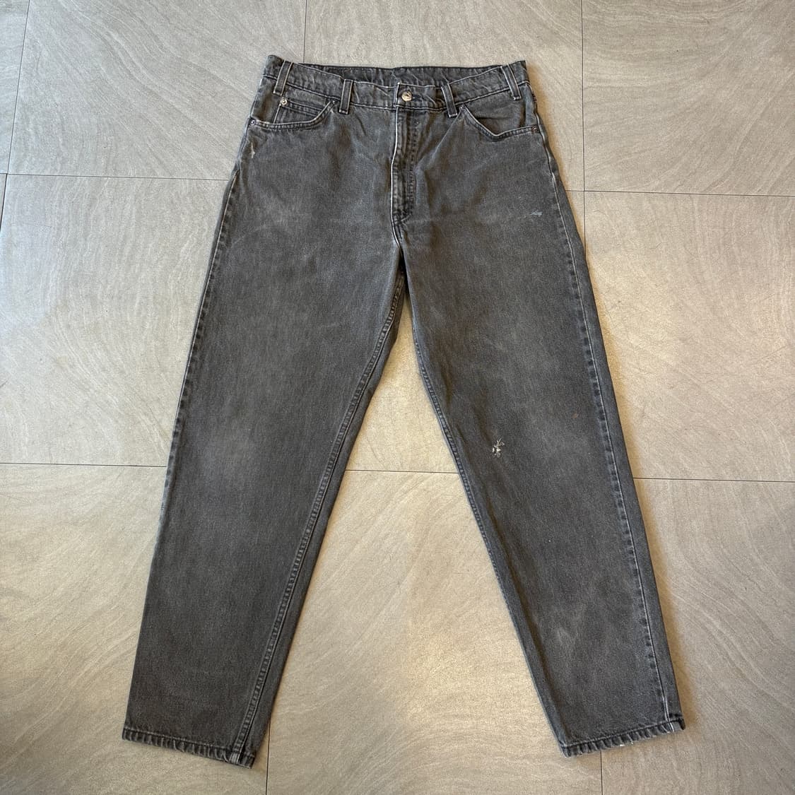 90s Levis 리바이스 550 데님 오렌지탭 블랙 팬츠  상품이미지6