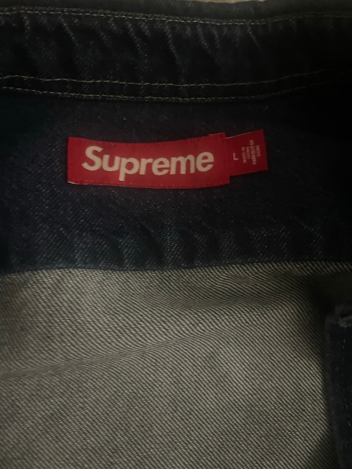 슈프림 스몰 박스 린스드 데님 셔츠 L 상품이미지3