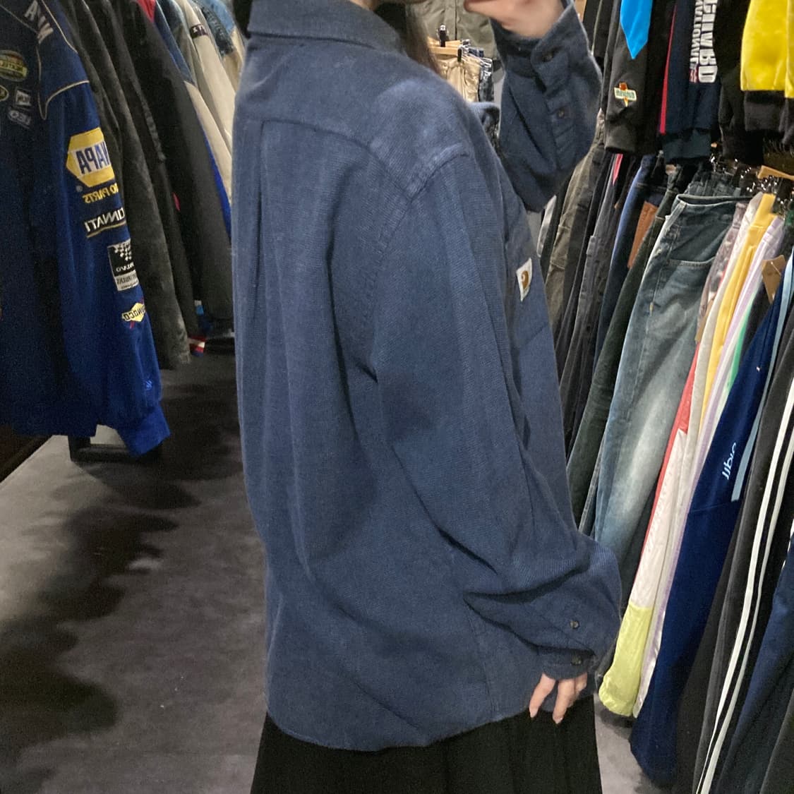 [IM] 칼하트 울 헤링본 긴팔셔츠 네이비 상품이미지8