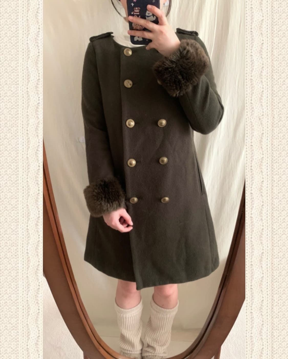 카키 갸루 코트 상품이미지4