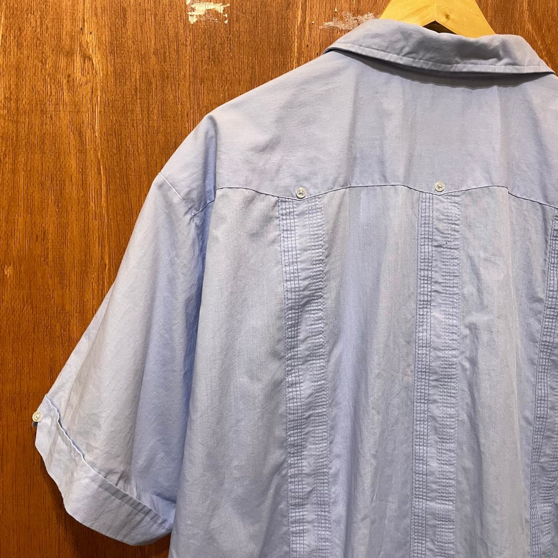 (2XL) 빈티지 쿠바 구아야베라 자수 셔츠 스카이블루 하늘색 상품이미지6