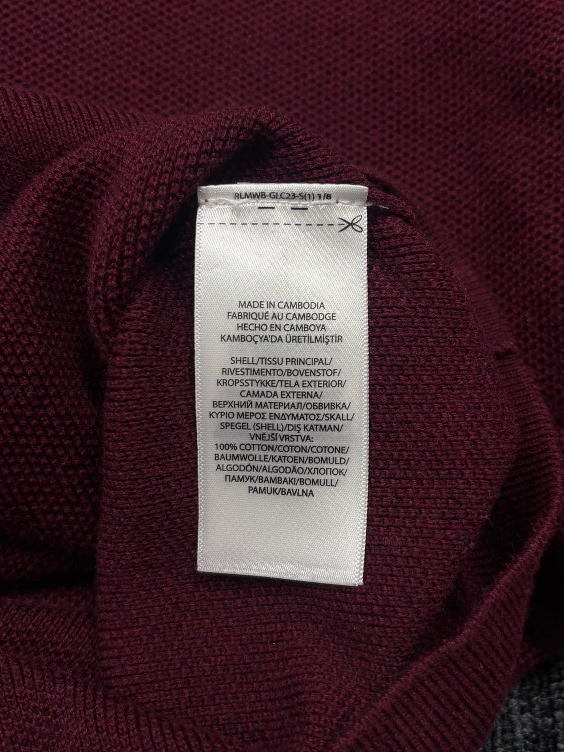 폴로 버건디 피마코튼 하프집업 니트 상품이미지7