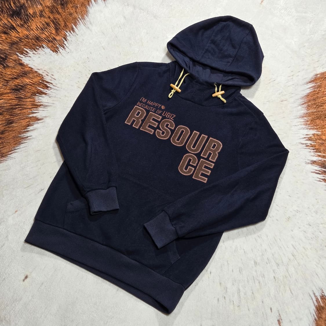 UGIZ 네이비 후리스 반하이넥 후드티 상품이미지1