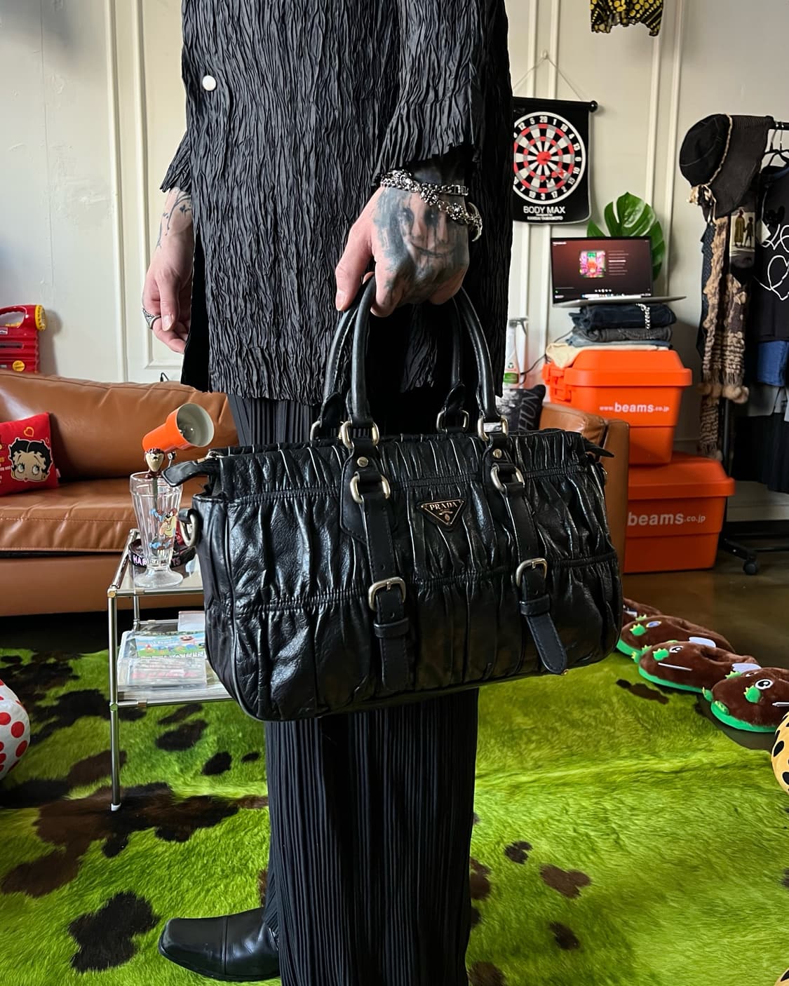 00s Old PRADA Archive Nappa Leather Bag 상품이미지3