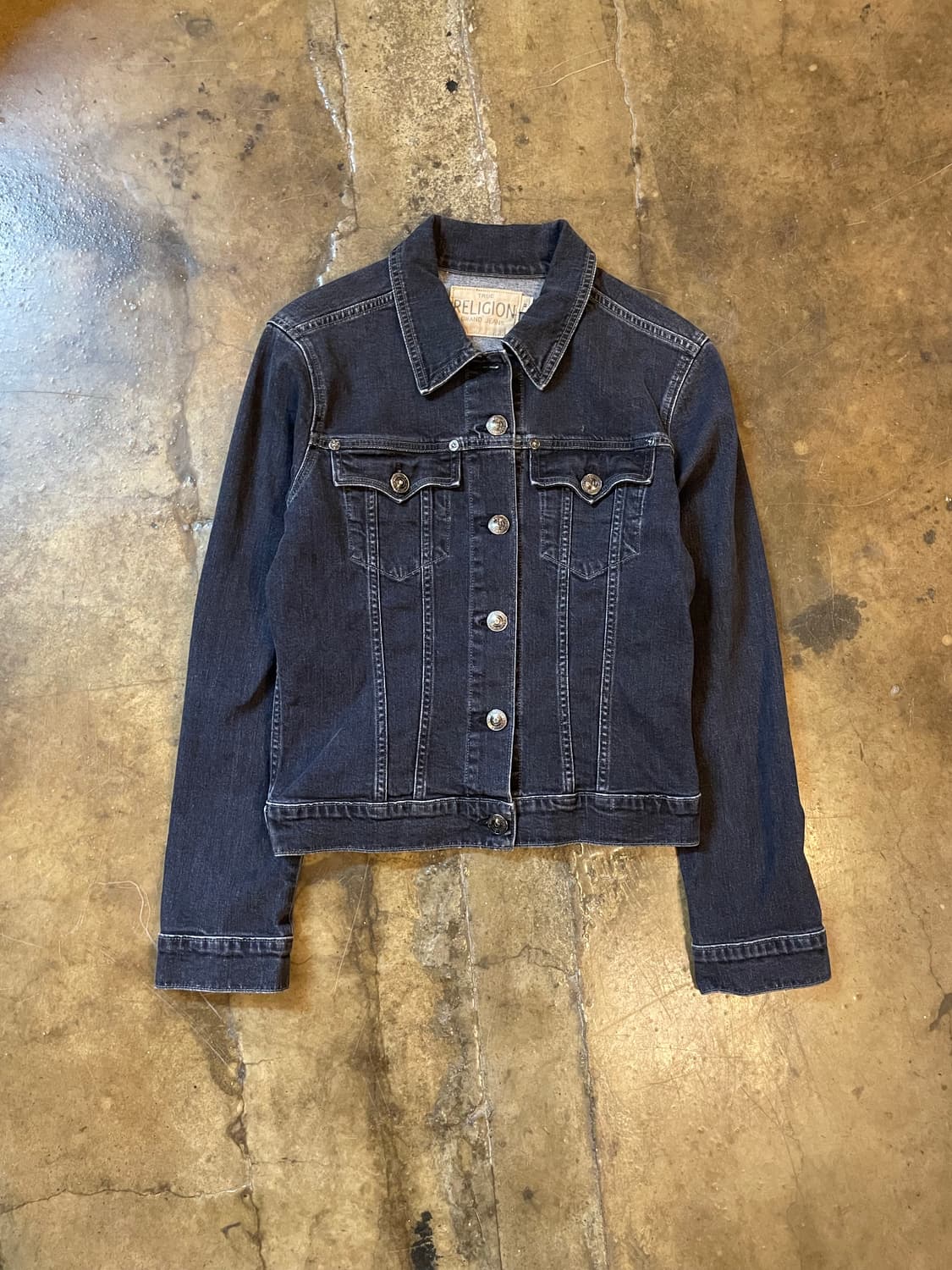 트루릴리전 이태리 엘라스틴혼방 흑청 트러커 자켓  상품이미지1