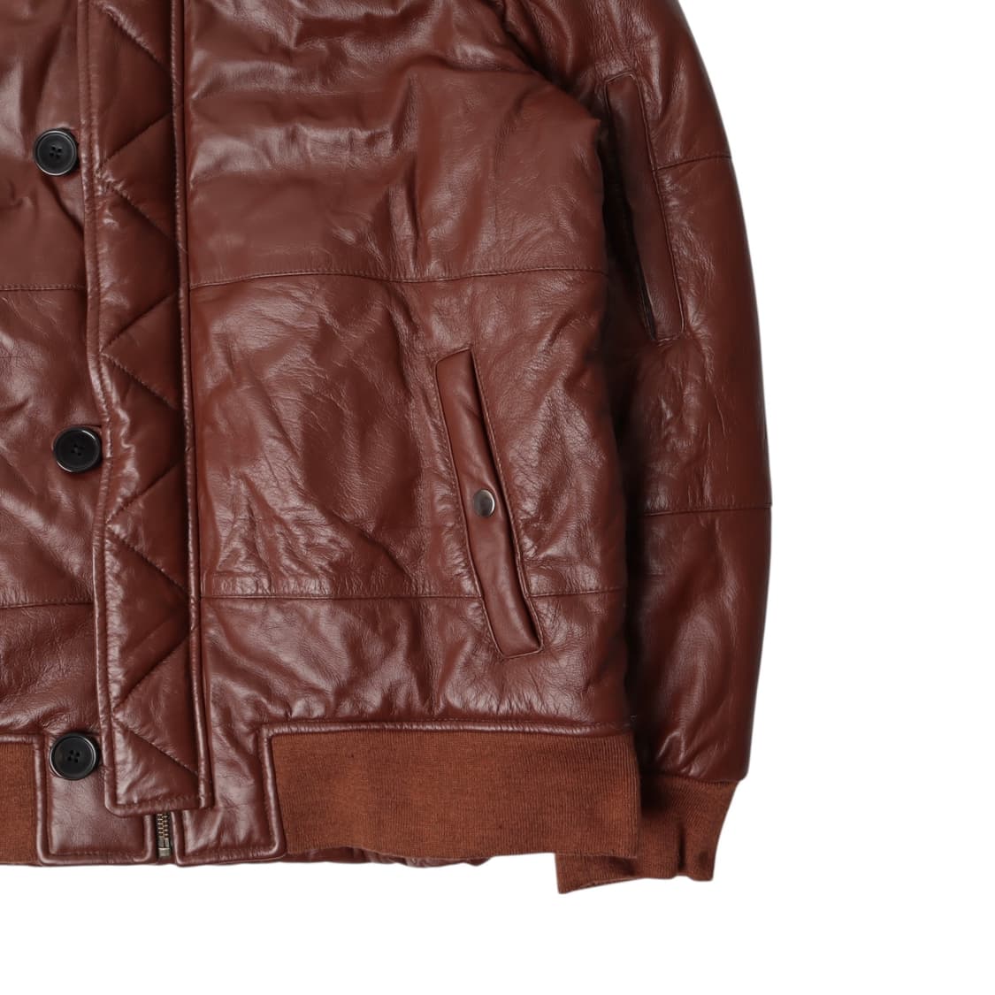 Runnerup 리얼레더 후디 퍼 패딩 상품이미지3