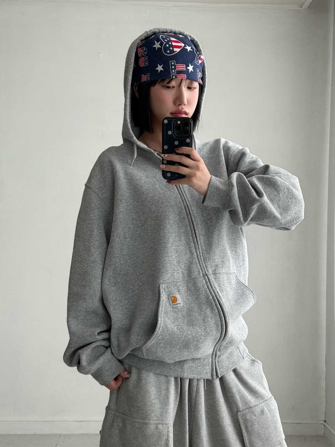 칼하트 그레이 후드집업 상품이미지1