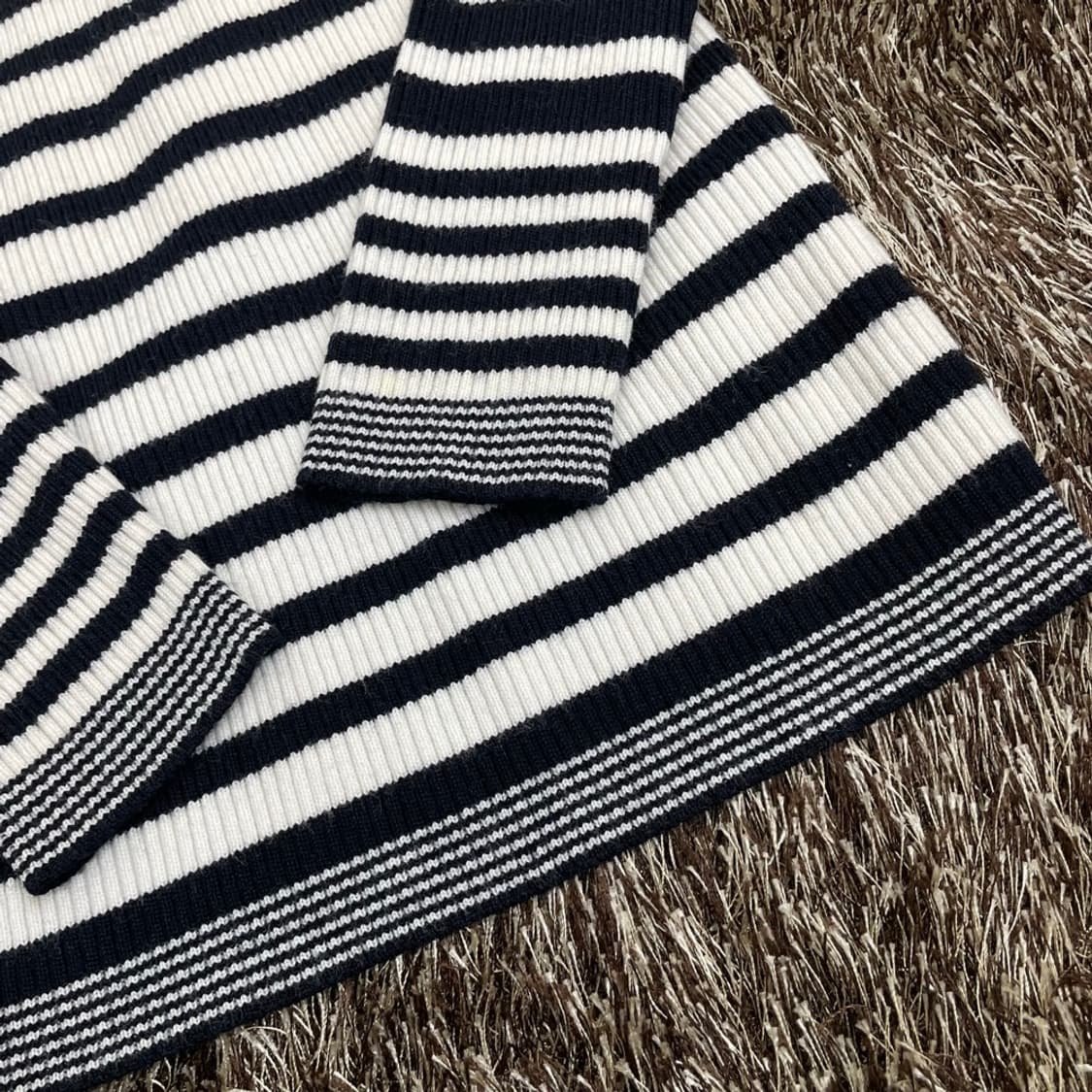 산드로 Sandro 스트라이프 골지 터틀넥 니트 1 상품이미지5