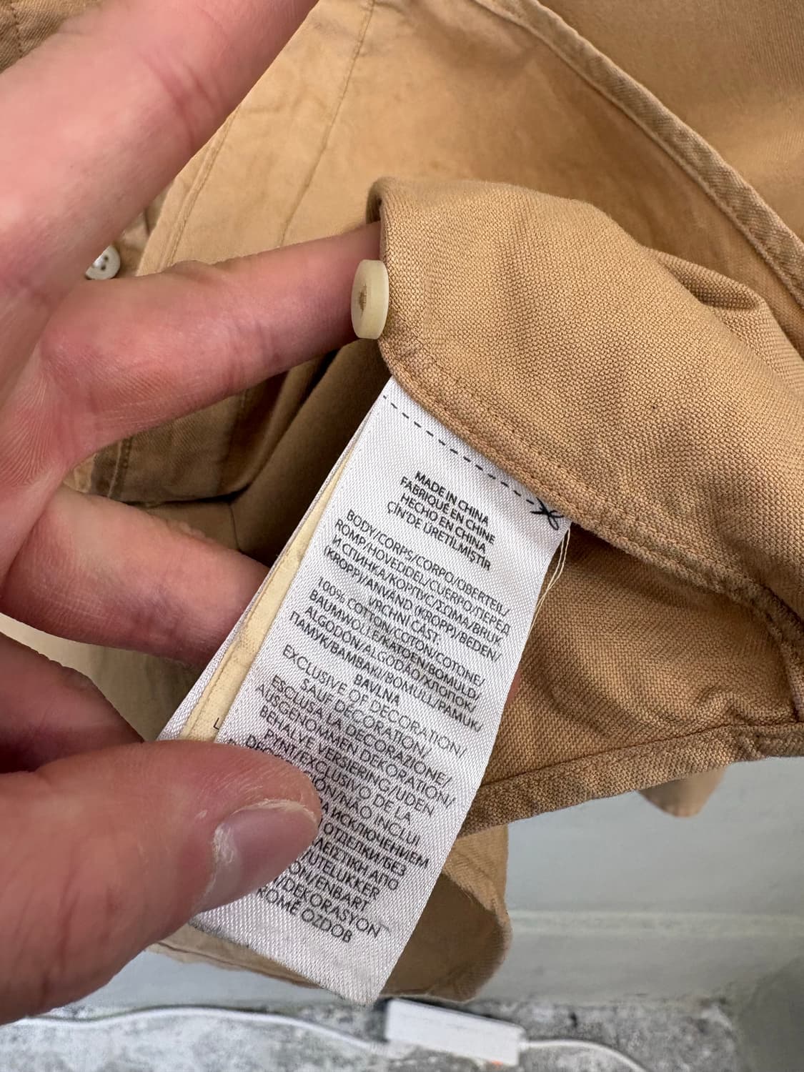 폴로랄프로렌 큐알라벨 가먼트 다이 셔츠 베이지 상품이미지7